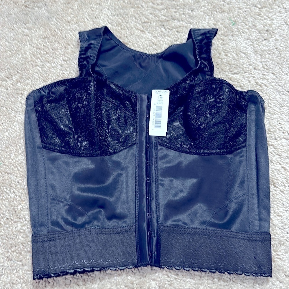 Cortland Intimates Back Support Longline Bra - Black 9603 34B